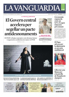 Cover of La Vanguardia (Catala)