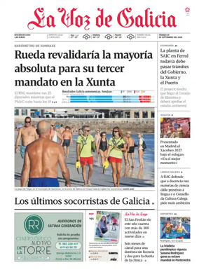 Cover of La Voz de Galicia (Lugo)
