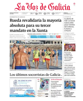 Cover of La Voz de Galicia (Pontevedra)