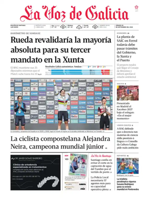 Cover of La Voz de Galicia (Santiago)