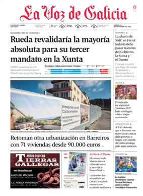 Cover of La Voz de Galicia (Viveiro)