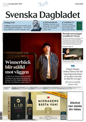 Cover of Svenska Dagbladet
