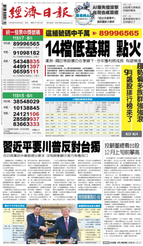 Cover of Economic Daily News (Taiwan)
