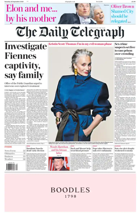 Cover of The Daily Telegraph - Saturday