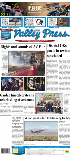 Cover of Antelope Valley Press