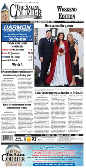 Cover of The Saline Courier Weekend