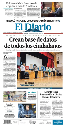 Cover of El Diario de El Paso