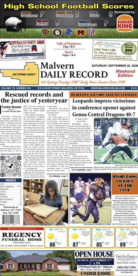 Cover of Malvern Daily Record
