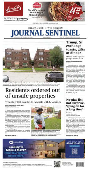 Cover of Milwaukee Journal Sentinel