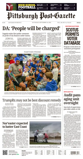 Cover of Pittsburgh Post-Gazette