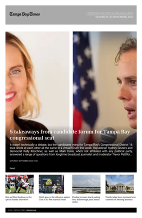 Cover of Tampa Bay Times TFP