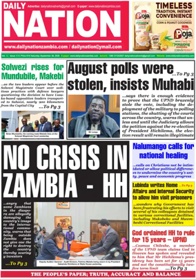 Cover of Daily Nation Newspaper