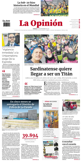 Cover of La Opinion