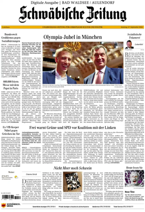 Cover of Schwabische Zeitung (Bad Waldsee / Aulendorf)