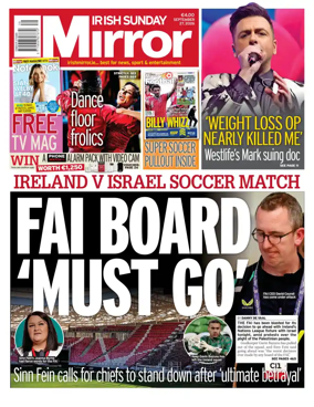 Cover of Irish Sunday Mirror