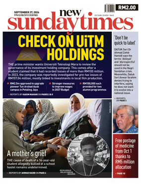 Cover of New Straits Times