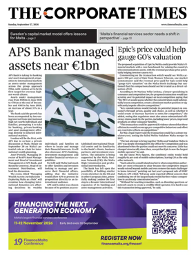 Cover of The Corporate Times (Malta)
