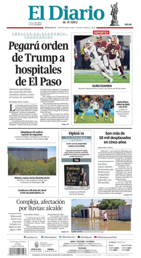 Cover of El Diario de Juarez