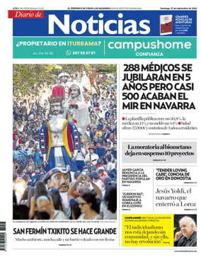 Cover of Diario de Noticias (Spain)