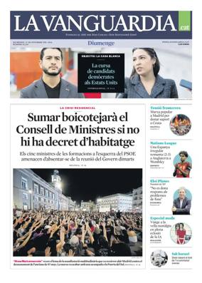 Cover of La Vanguardia (Catala)
