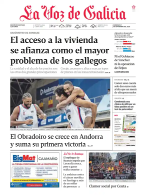 Cover of La Voz de Galicia (Santiago)