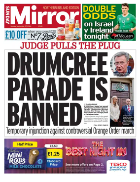 Cover of Sunday Mirror (Northern Ireland)