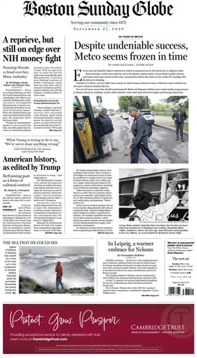 Cover of Boston Sunday Globe