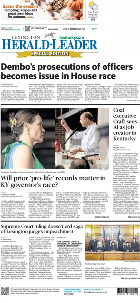 Cover of Lexington Herald-Leader (Sunday)