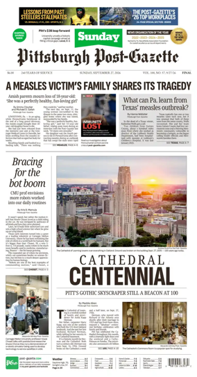 Cover of Pittsburgh Post-Gazette