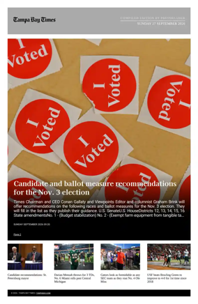 Cover of Tampa Bay Times TFP