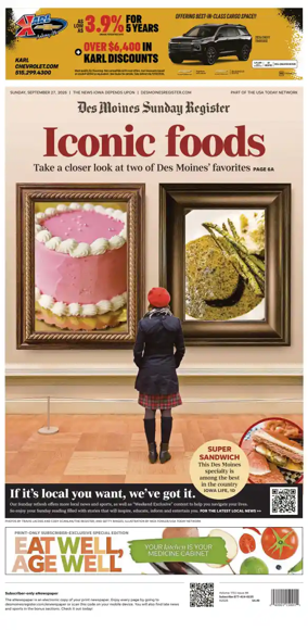Cover of The Des Moines Register
