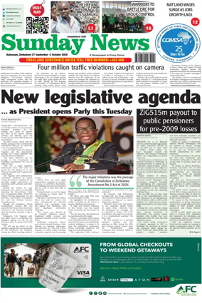Cover of Sunday News (Zimbabwe)