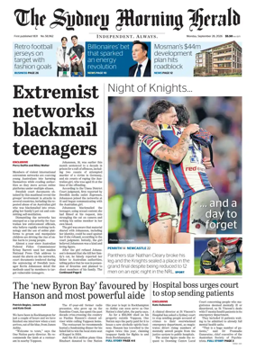Cover of The Sydney Morning Herald