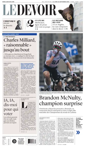 Cover of Le Devoir