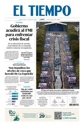Cover of El Tiempo (Bogota)