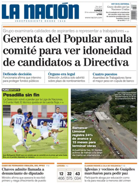 Cover of La Nacion (Costa Rica)