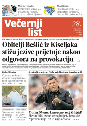 Cover of Vecernji list BiH