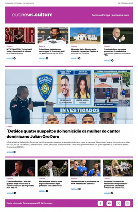 Cover of Euronews Culture and Sport (Portuguese)