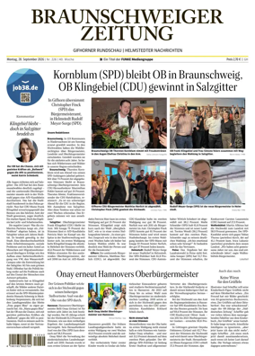 Cover of Braunschweiger Zeitung (Helmstedter Nachrichten)