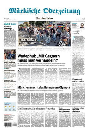 Cover of Markische Oderzeitung Eberswalde