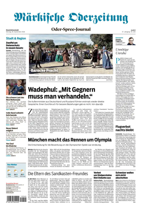Cover of Markische Oderzeitung Eisenhuttenstadt