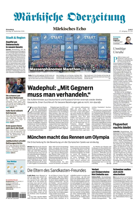 Cover of Markische Oderzeitung Strausberg