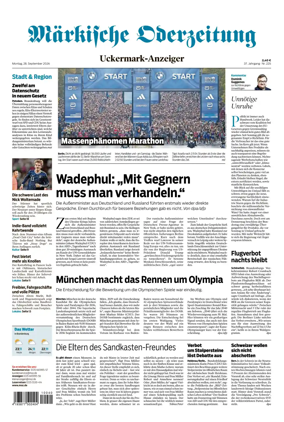 Cover of Markische Oderzeitung Uckermarkanzeiger