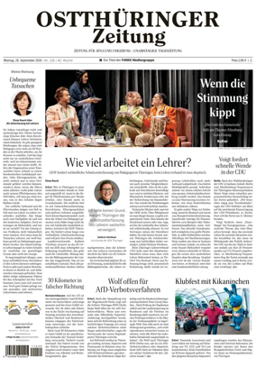 Cover of Ostthuringer Zeitung (Jena)