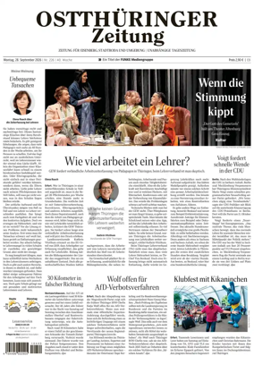 Cover of Ostthuringer Zeitung (Saale-Holzland-Kreis)