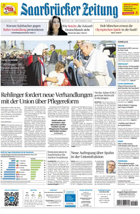 Cover of Saarbruecker Zeitung