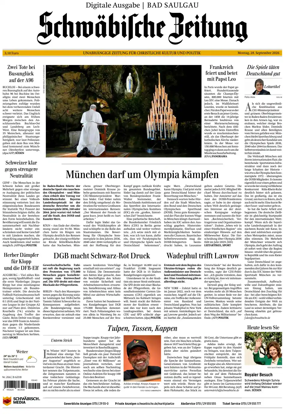Cover of Schwabische Zeitung (Bad Saulgau)