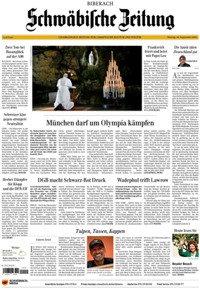 Cover of Schwabische Zeitung (Biberach)