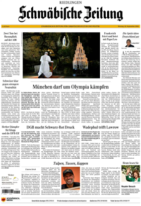Cover of Schwabische Zeitung (Riedlingen)