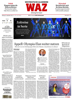 Cover of Westdeutsche Allgemeine Zeitung (Essen)